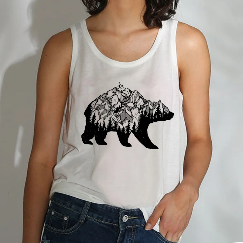 Camisole, женские майки, Vogue Belief Of The Universe, футболка с принтом, Женская Повседневная Свободная майка Harajuku размера плюс, спортивные майки