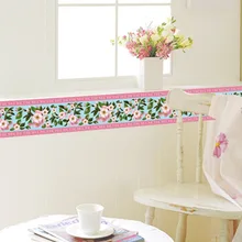 Съемные настенные наклейки третьего поколения прозрачный материал наклейки на стену AY9177 красивый маленький цветок линия талии Baseboard Wa