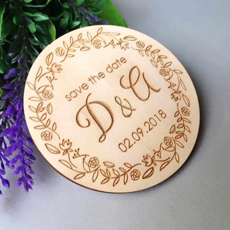  Wedding Save The DatePersonalized Wooden Save the date magnets Fridge Magnets Party gift for guests - 4.00013E+12