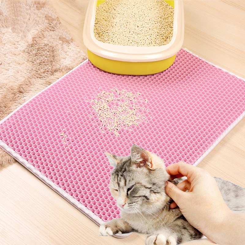 

Double-Layer Cat Sand Litter Mat Pet Carpet Cat Toilet Mat Trapper Foldable EVA Non-slip Mats Cats Waterproof Mats For Pets Cats