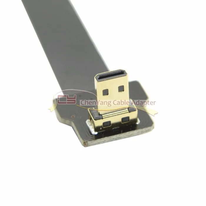 90 градусов вверх угловой FPV Micro HDMI мужчина к HDMI Мужской FPC плоский кабель 20 см для GOPRO Multicopter аэрофотосъемка 10 см 20 см 50 см