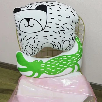 

Kawaii Bear Pillow Cartoon Animal Bird/crocodile/monkey Double-sided Printing Baby Doll Kid Toy