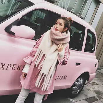 

2020 New Fashion Women Solid Color Cashmere Scarves With Tassel Lady Winter Thick Warm Scarf Female Shawl Poncho Winter Scarf