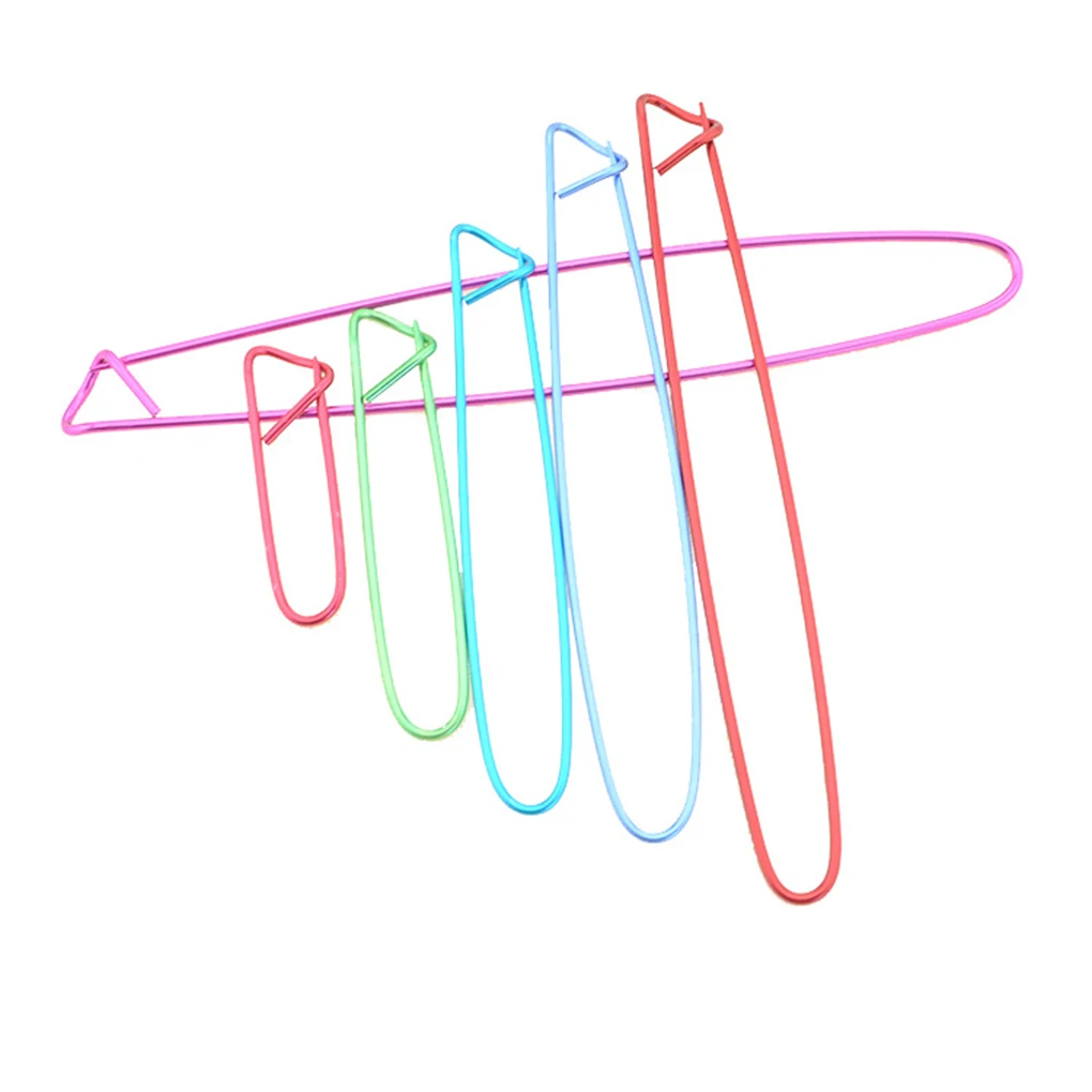 

New 6PCS/Set Aluminum Knitting Needles Clip Craft Stitch Holders Safety Pins Crochet Hooks Locking Weaving Sewing Tools