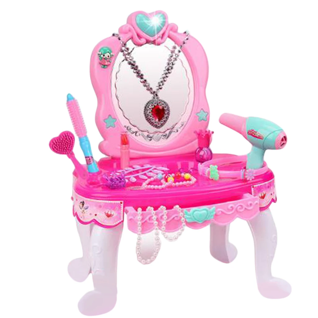 プリンセスガールふりプレイ玩具 子供化粧テーブル美容ドレッサー化粧品 Features 設定して再生音と光 Beauty Fashion Toys Aliexpress