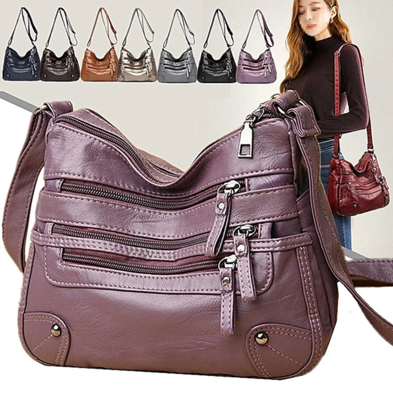 

2023 Women Shoulder Bag 8 Color PU Luxury Handbags Zippers Designer Shoulder Crossbody Bag Female Fashion Ladies