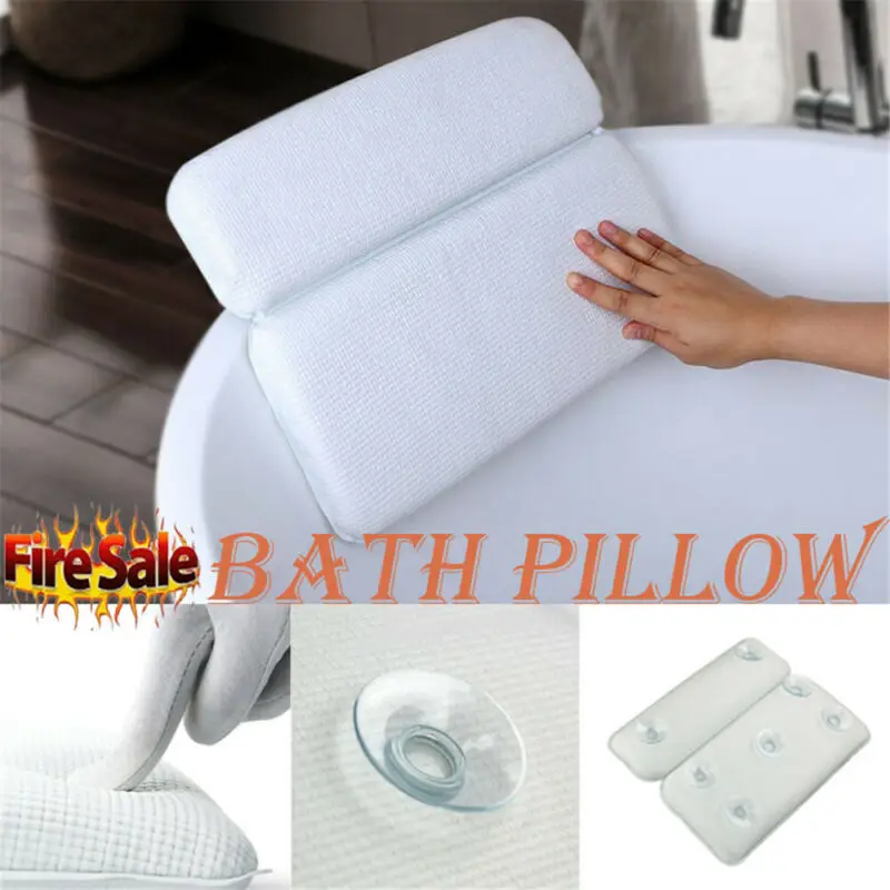 Anti-slip Bathtub Pillow With Suction Cup Spa Bath Cushion Head Neck Rest Relax Bath Pillows