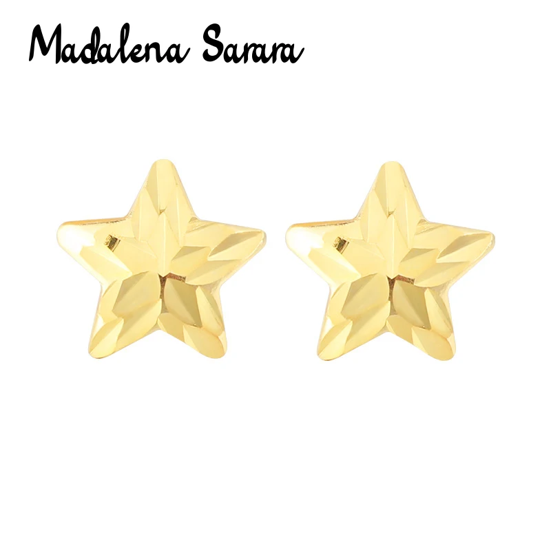 Женские серьги гвоздики MADALENA SARARA 18 К золотые с простой звездой