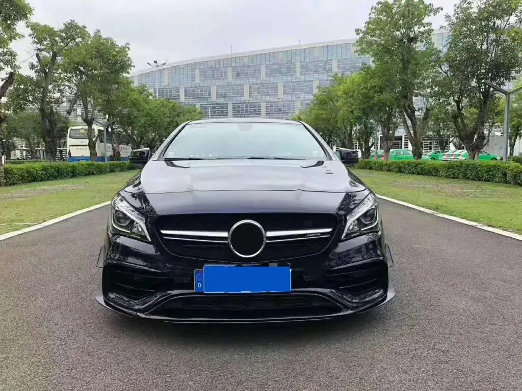 Передний бампер Canards фартук W117 передний губа плавник для Mercedes CLA класс CLA45 W117- подтяжку лица спортивная версия