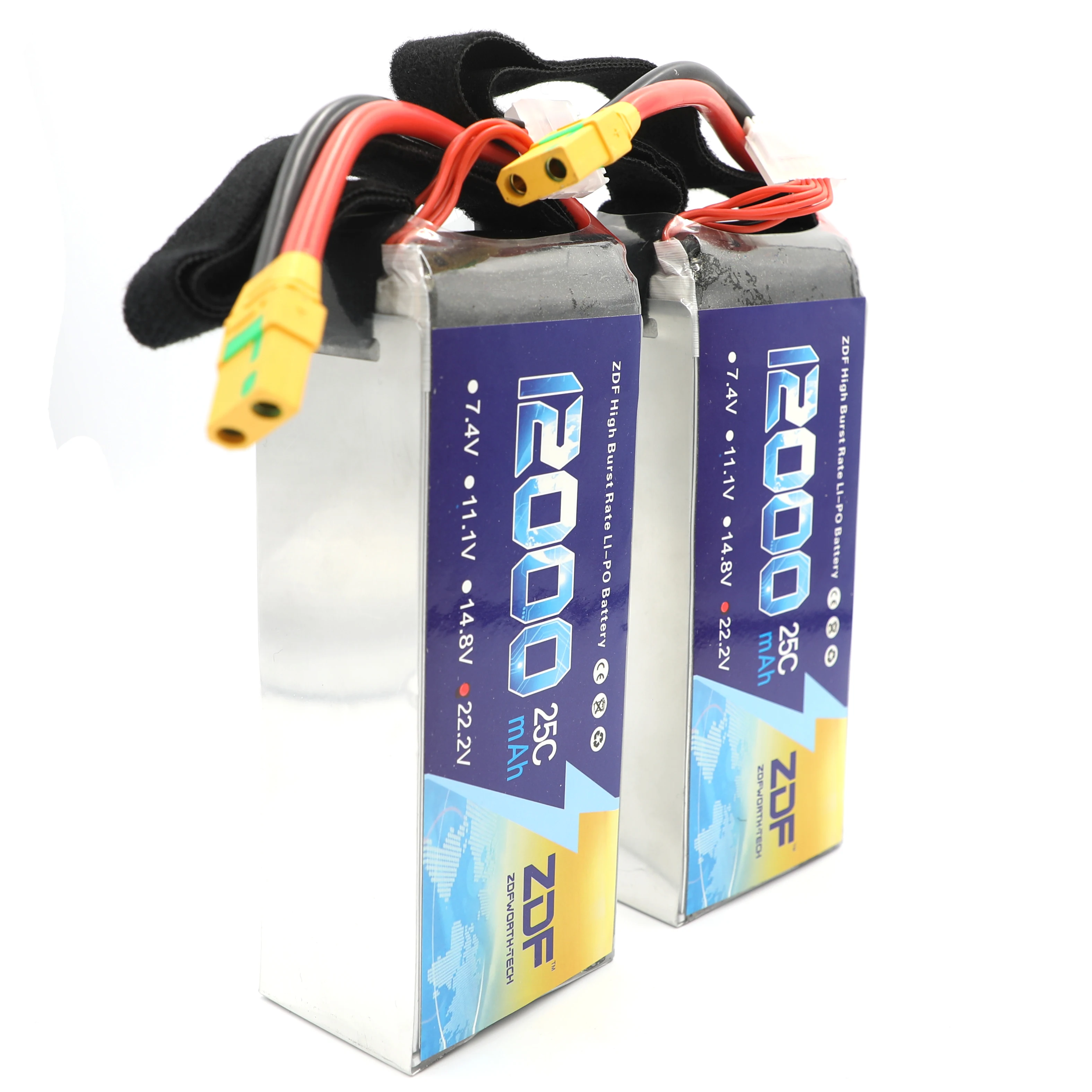 ZDF 2 шт. RC летательный аппарат LiPo батарея 22 V 12000mAh 25C 6S для Самолет Дрон Квадрокоптер