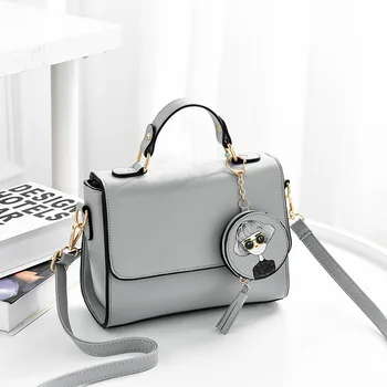 

New Cute Ladies PU Handbag High Quality Shoulder Bag with Coin Purse Small Girls 4 Colors Matching Casual Fashion Square Bag