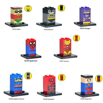 

Single Sale Super Man Robin Batman Spiderman Iron Man Captain America Deadpool Building Blocks Bricks Children Gift Toys KF6016