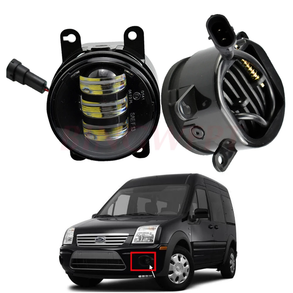 2 шт. светодиодный ные Противотуманные фары для Ford Focus MK2 MK3 Tourneo Connect Transit Fiesta C-Max в