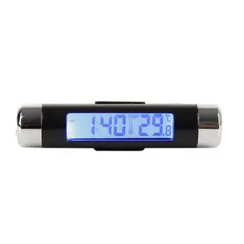 

Car accessories Interior 1Pcs Car Time Thermometer with Blue Backlight 2In1 Air Vent Electronic Clock LED Car styling New