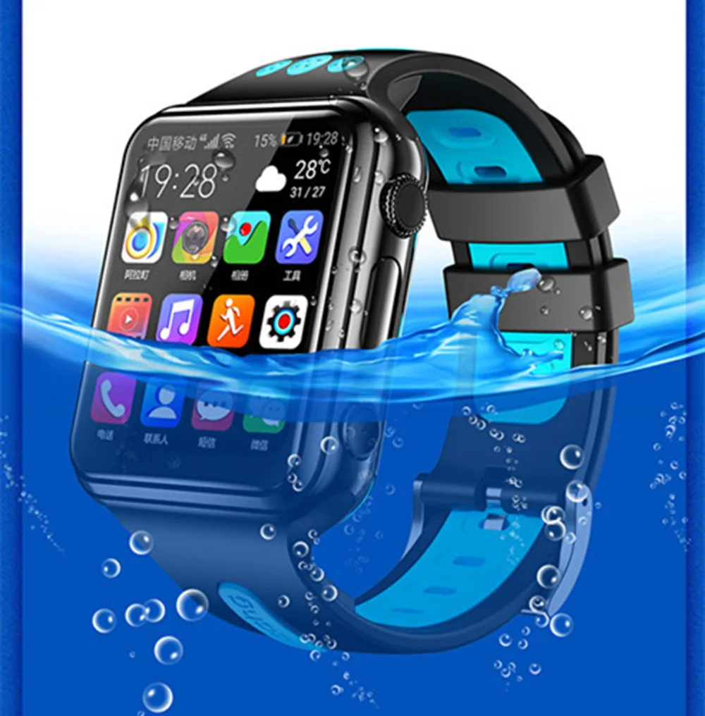 Black Blue Детские Смарт-часы для Видеозвонок W5 Sport Childern карта 4G сеть длительный срок службы батареи безопасность gps часы HD Двойная камера положение - Цвет: Black Blue