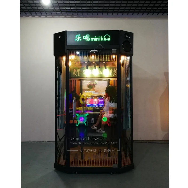 2 Players Coin Operated Jukebox Video Music House Box Practice Song Singing Room Karaoke Black KTV Booth Indoor Arcade Machine (2)