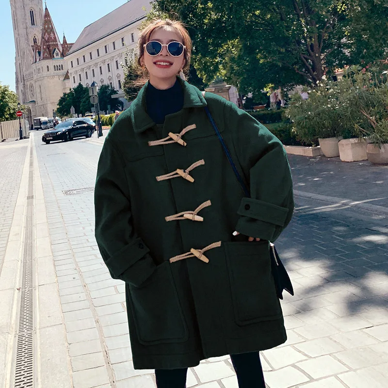 

Woolen Coat Women's Mid-length 2020 Winter New Style Students MORI Series Korean-style Loose-Fit Short-height Woolen Jacket Fash
