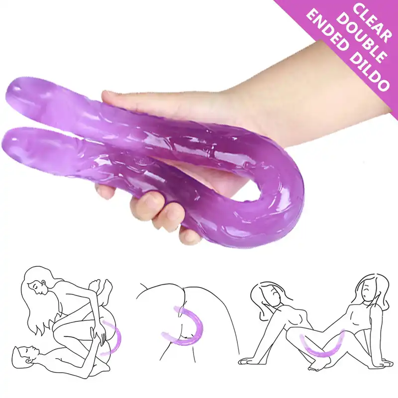 Flexible Soft Jelly Penis Vagina Anal Dildo for Women Double Dildo ...