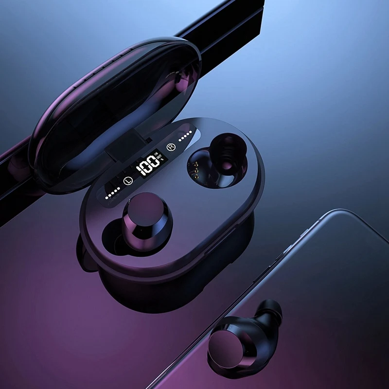 C8S Tws Bluetooth 5,0 наушники 6D стерео беспроводные наушники Водонепроницаемая гарнитура со светодиодным дисплеем зарядная коробка