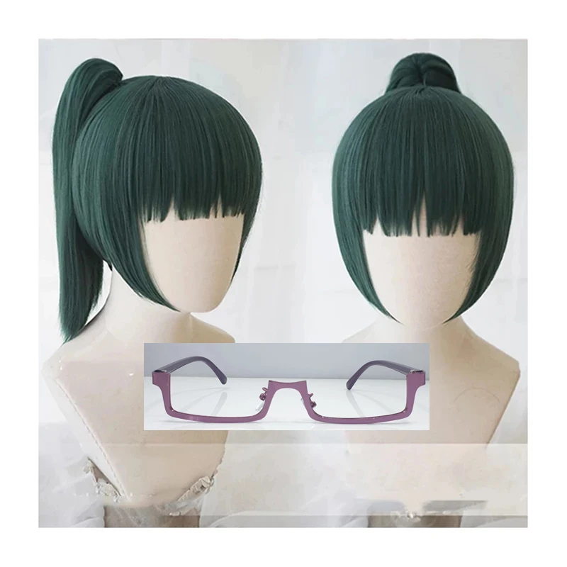 

Anime Jujutsu Kaisen Maki Zenin Ponytail Wig Cosplay Costume Heat Resistant Synthetic Hair Women Carnival Party Wigs + Wig Cap
