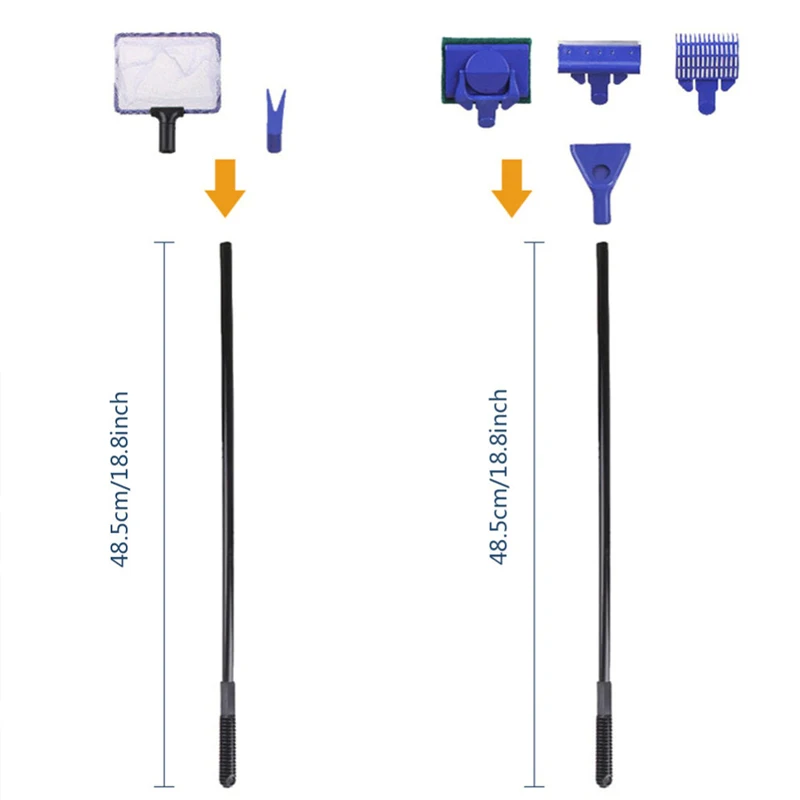 5 шт. набор аквариумных Рыбок полировщик рыболовная сеть Губка кисти водные инструменты для очистки стекол чистящий набор гравий Водоросли скребок