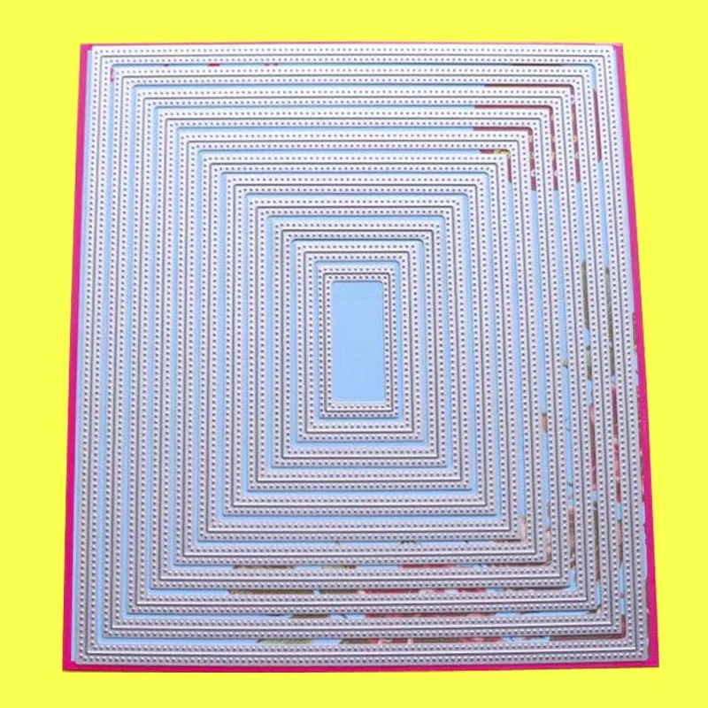 11 штук, большие Вырубные штампы, пирсинг, прямоугольник, 18x20,6 см, скрапбук, сделай сам, бумага для изготовления открыток, металлический трафарет