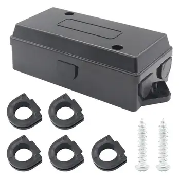 

Black 7-Way Trailer Wire Junction Box Camper Truck Weather Proof Light Cord Plug Port Trailer Junction Box