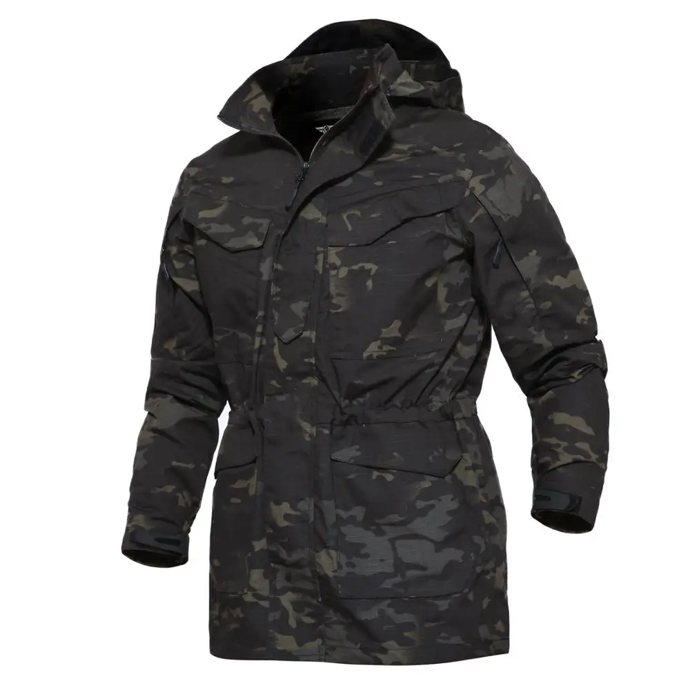 Dark camouflage Мужская тактическая камуфляжная дышащая ветрозащитная износостойкая военная куртка для любителей спорта на открытом воздухе - Цвет: Dark camouflage