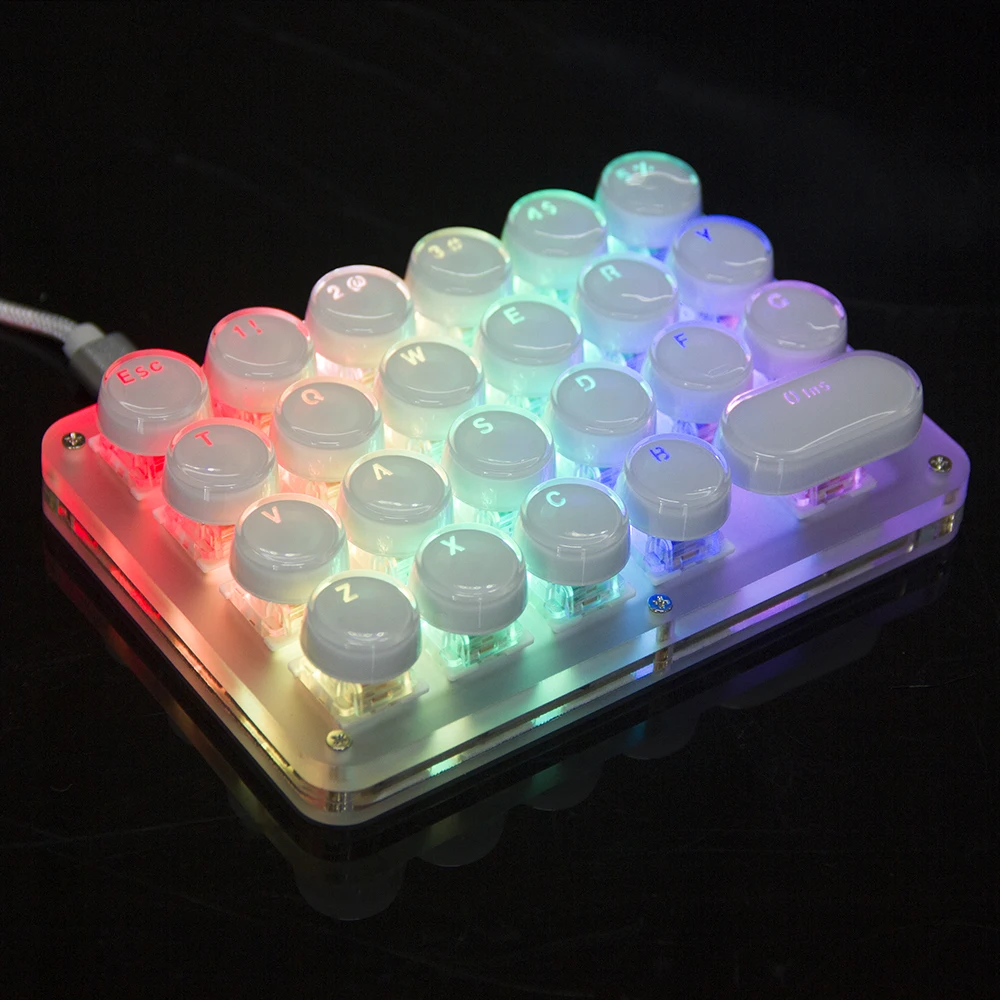 Keycap de Cristal Teclado de Programação Macro para Jogos de Atalho Novo Teclas Personalizado Mão Osu! Teclado Mecânico Led Retroiluminado 23 Uma - Imagem 4