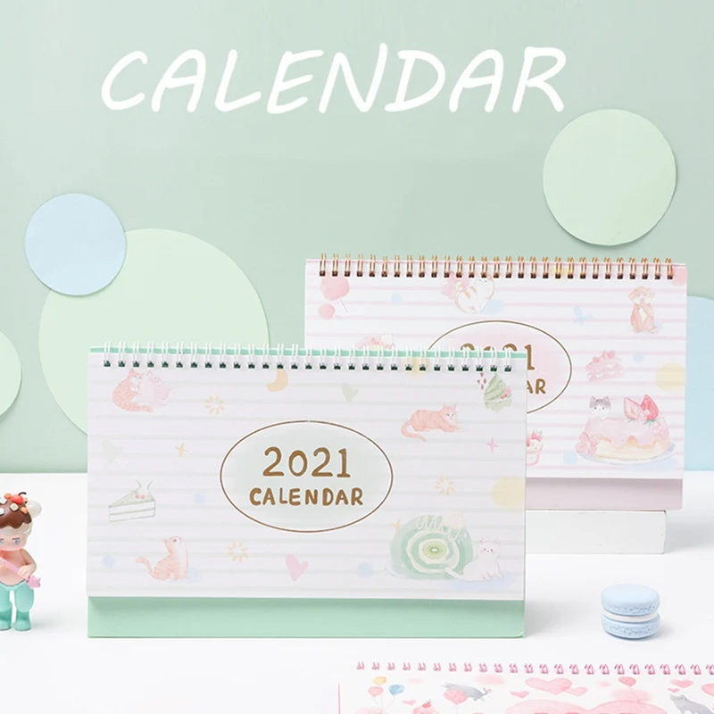 

For 2021 Desktop Calendar Dual Daily Schedule Table Planner School Office Supplies Gift