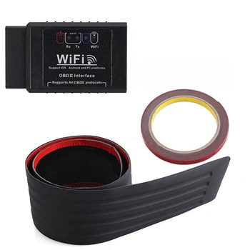 

1 Pcs Car Trunk Protective Strip Door Protection Rubber Tailgate & 1 Pcs Elm327 V1.5 Obd2 Wifi Scanner