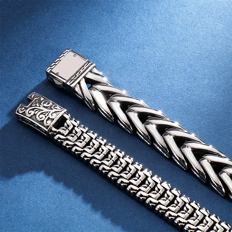 KALEN Punk High Polished Arrow Shaped Bracelet Men 22cm Stainless Steel Bike Chain Bilezik Boho Male Jewellry Accessories 2019