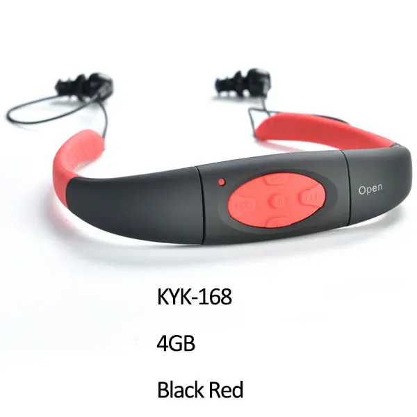 IPX8 водонепроницаемый MP3 плеер 8 Гб карта памяти плавание Bluetooth наушники подводный 10FT Спорт шейным гарнитура с FM радио - Цвет: Red 4GB