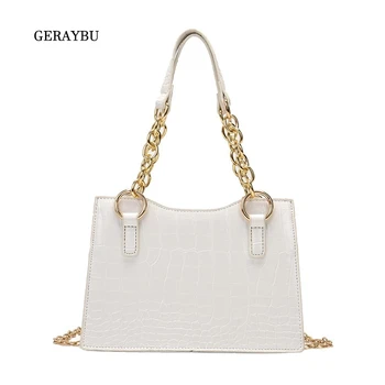 

Fashion Ladies Handbag Chain Simple Female Shoulder Bag High Quality Youth PU Leather Messenger Bag Daily Women Work Bag White