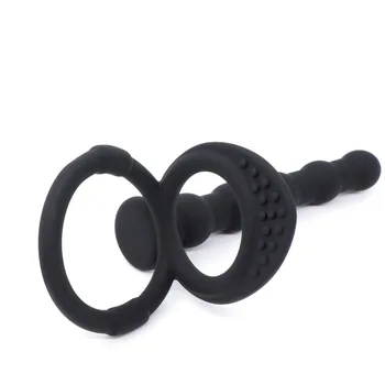 Adult Sex Toys Couples Anal Butt Plug Penis Ring Penis Enlargement For Men Vagina Condom Ribbed Functional Dildo Girth Enhancer 3