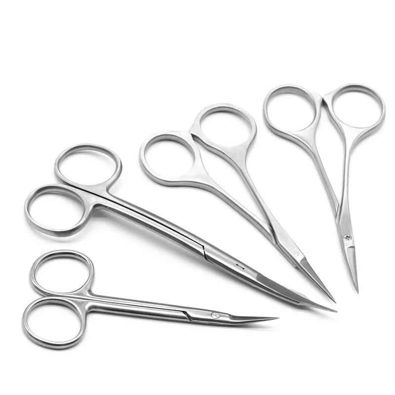 

Nasal septum scissors bird beak scissors gold handle stainless steel nose 45 degree scissors plastic scissors wow mouth scissors