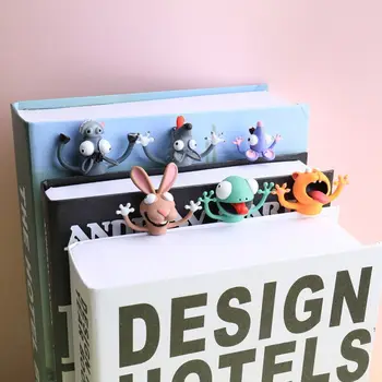 

Sharkbang Creative Cute Funny Squashed 3D Animal Bookmark For Books PVC Cat Rbbit Mouse Book Marks Kawaii School Stationery Gift
