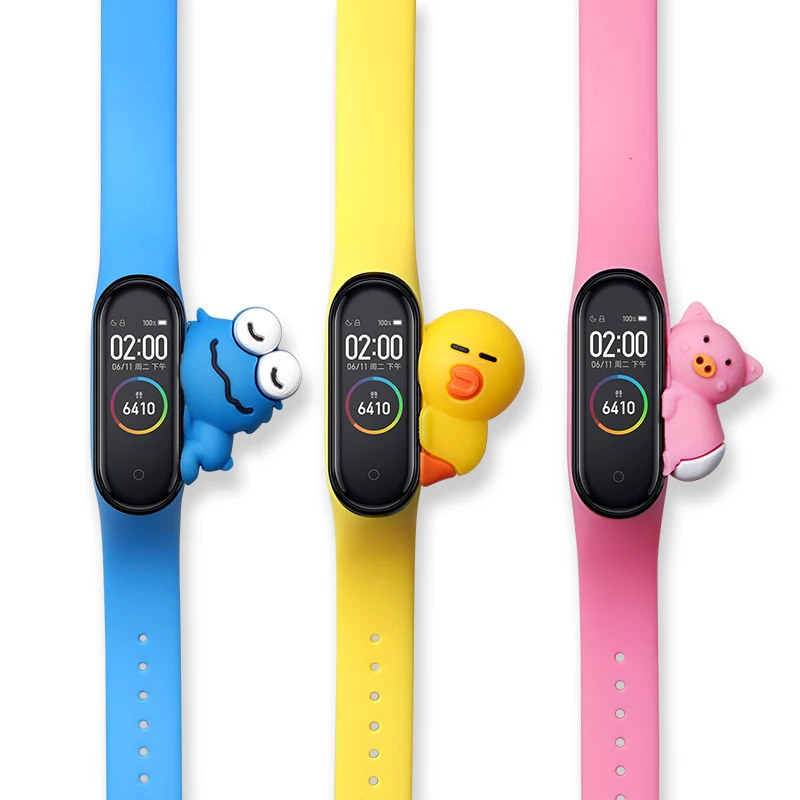 Mi band 4 ремешок мультяшный браслет для Xiaomi Band 3 силиконовый miband 4/3 на запястье