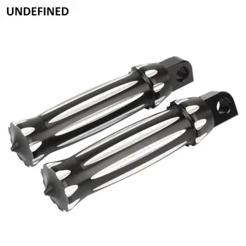 

Motorcycle Footpeg Black Cut Footrests Rear Front Foot Pegs For Harley Dyna Fatboy Street Bob Softail Sportster XL 883 1200 Iron