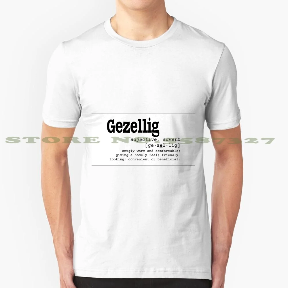 Dutch Dictionary Word Gezellig With English Definition Graphic Custom Funny Hot Sale Tshirt Words | Мужская одежда