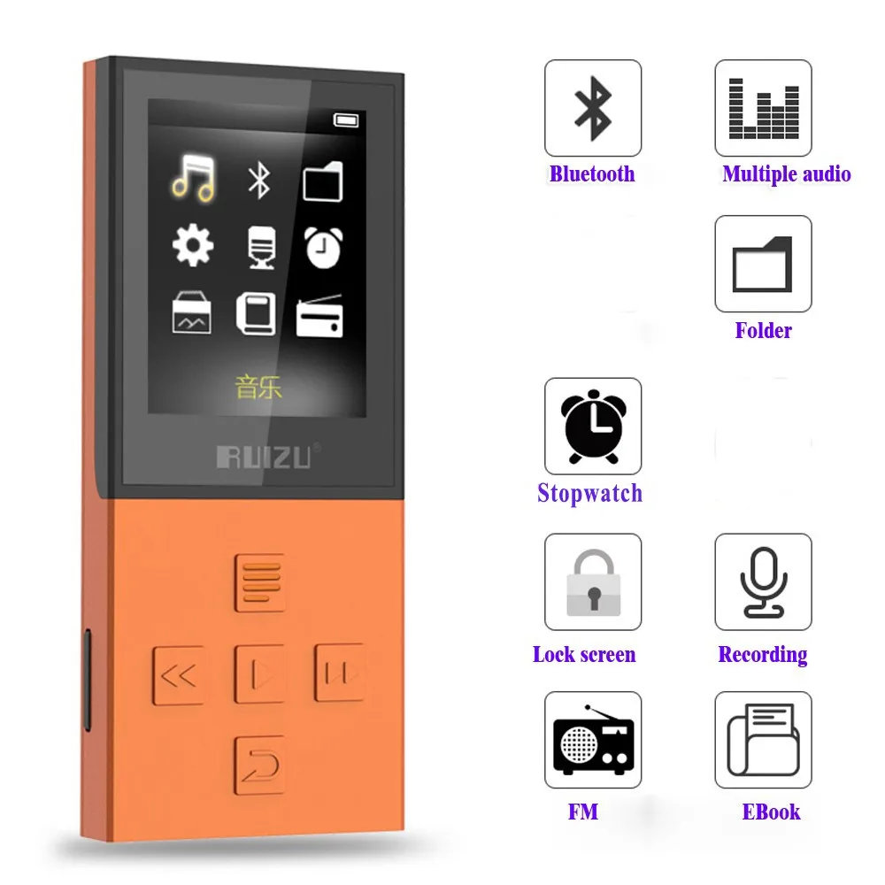 RUIZU X18 Bluetooth спортивный MP3 плеер с 8G может воспроизводить 130 часов Высокое Качество lossless рекордер FM Bluetooth 4,0