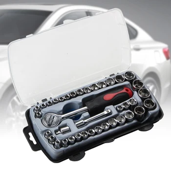 

40pcs Car Tool Kit Hardware Tire Repairing Screwdriver Universal Portable Maintenance Professional Socket Wrench Motorcycle