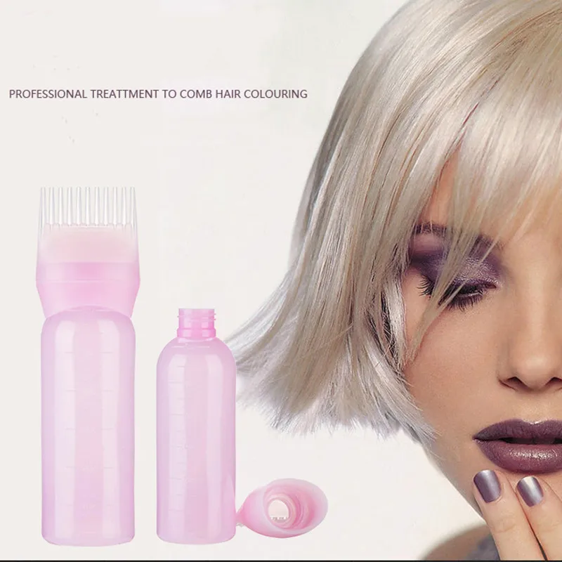 120ml Hair Dye Applicator Brush Bottle Dyeing Shampoo Bottle Oil Comb