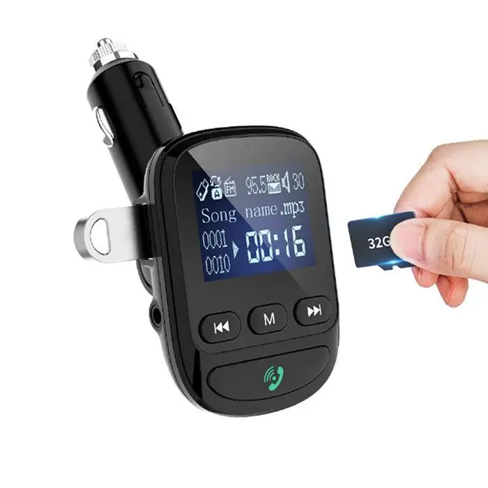 Автомобильное зарядное устройство прикуриватель Bluetooth MP3 50g 12-24V черный передатчик USB 24 часа