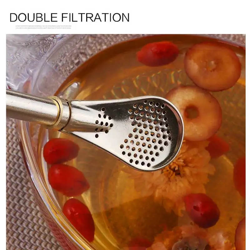 Drinking Straws Strainer Creative Stainless Steel Handmade Yerba Mate Bombilla Gourd Washable Practiacl Drinking Tool