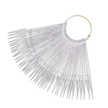 

100pcs Nail Color Plates Fan Shaped Display Manicure Palette Card Nail Art Practice Stick (White)