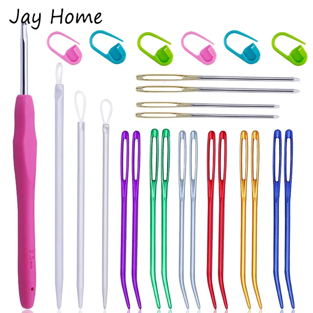 Crochet Hooks Knitting Needles Wool  Plastic Weaving Tools Accessory -  20pcs Mixed - Aliexpress