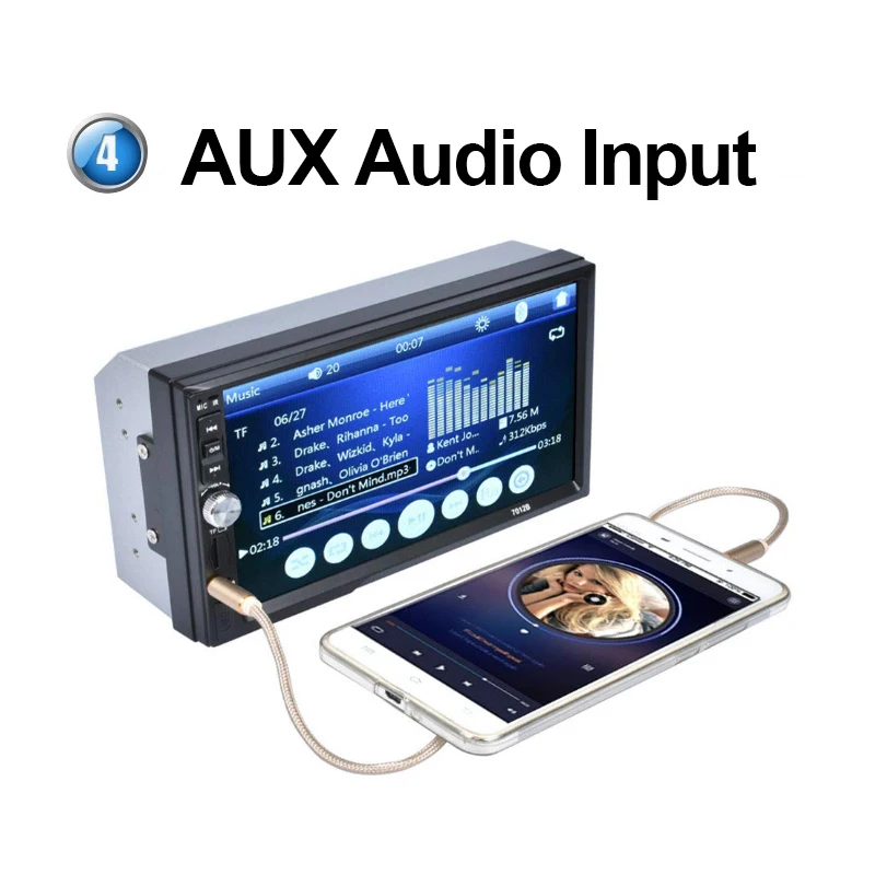 7 Touch Screen Car Radio Double Din Car Stereo MP5 MP3 Player with Bluetooth FMUSBAUX 7010B (8)