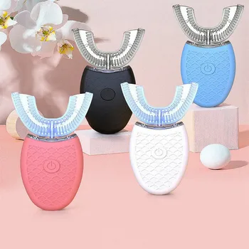 

360 Degrees Automatic Sonic Electronic Toothbrush U Type 4 Modes Tooth Brush USB Rechargeable Silicone Oral Cleaning Tool