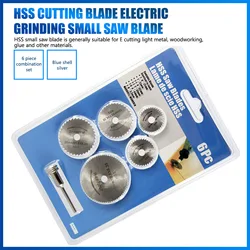 6 pçs/set Rotativas HSS Viu As Lâminas de Corte Discos Mandril Ferramentas Cortador de Corte de Metal Lâmina de Serra Pequena Para Acessórios Moedor Elétrico